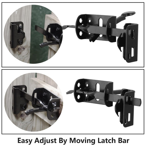 Self-locking mechanism ensures gate catches securely after use.