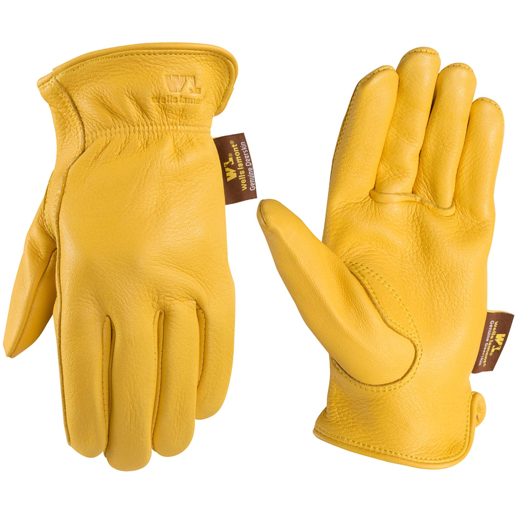 Wells Lamont deerskin gloves close-up showing soft full-grain leather for driving