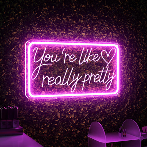 Welltodo pink neon name sign for bedroom wall decor, creates a dreamy ambiance.