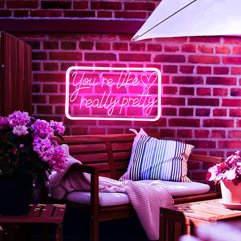 Welltodo pink neon wall decor for parties, adds a vibrant glow.