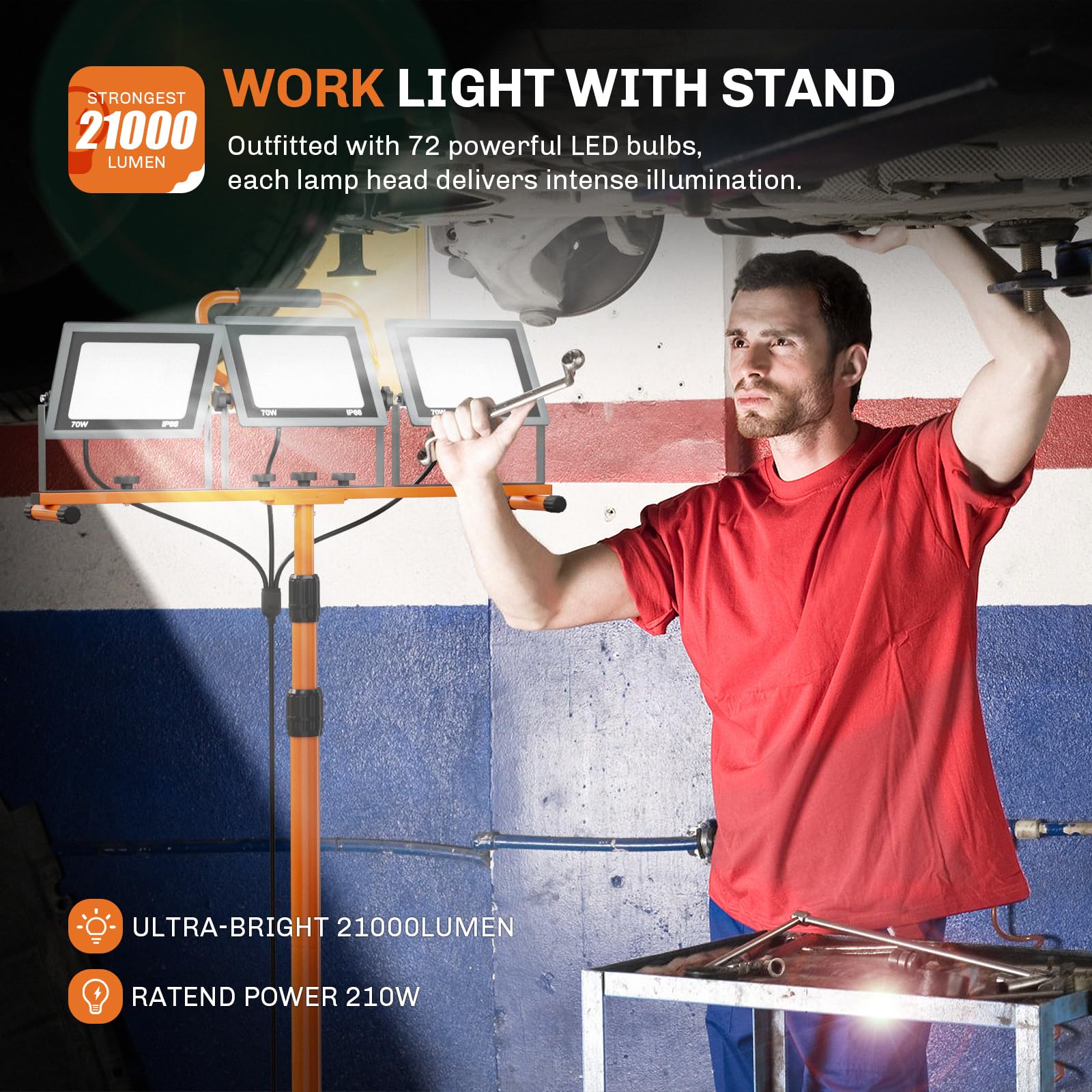 WELLUCK adjustable tripod stand extended to 87.9 inches for versatile height