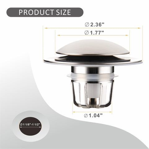 WELLUP universal-fit stopper with rubber rings for reliable fit across drain sizes.