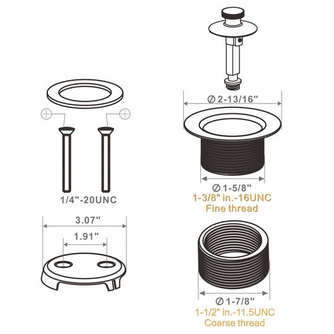 WELLUP thread adapters 1-1/2in and 1-3/8in ensure universal fit