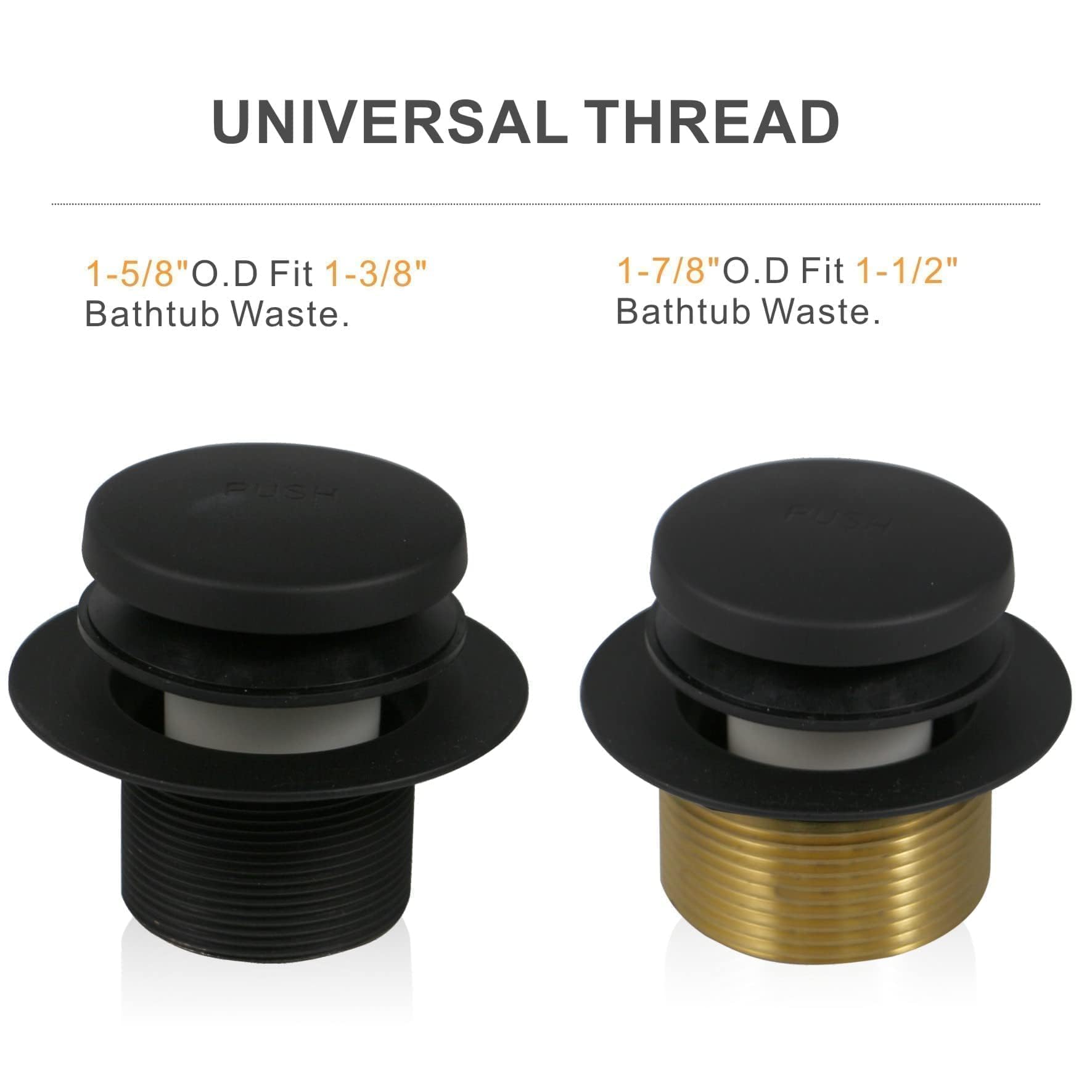 WELLUP tub drain trim kit two-hole overflow faceplate highlights clean matte finish and easy overflow control.