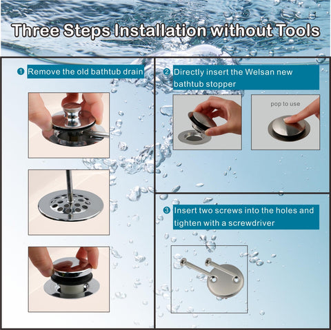 WELSAN brass tub stopper resists rust for lasting use.