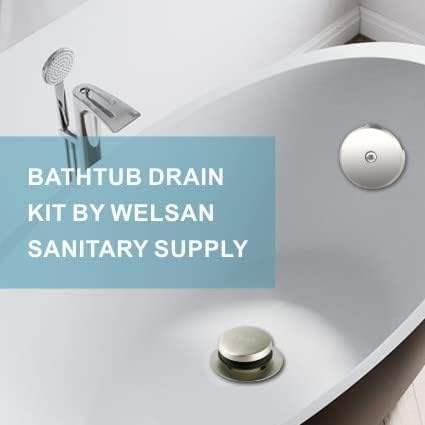 WELSAN brushed nickel tub drain trim kit faceplate for a clean look