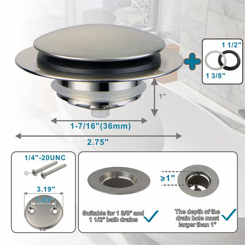 WELSAN 2-hole overflow face plate adds clean finish.