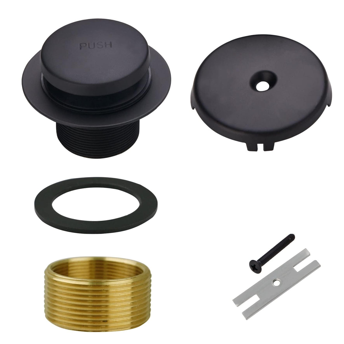 WELSAN matte black tub drain kit for easy replacement and upgrade