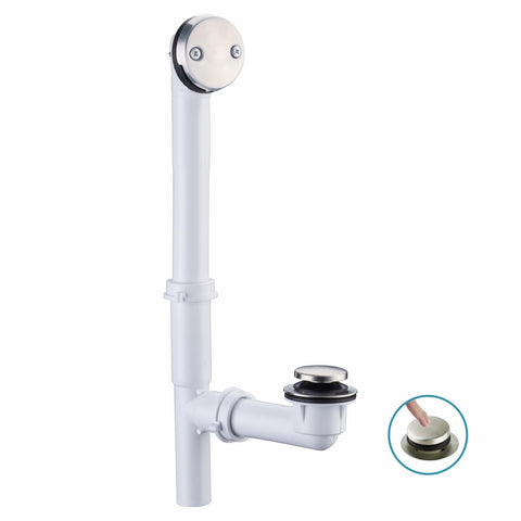 WELSAN tubular bath drain kit 1-1/2 inch with brushed nickel finish ideal for upgrades