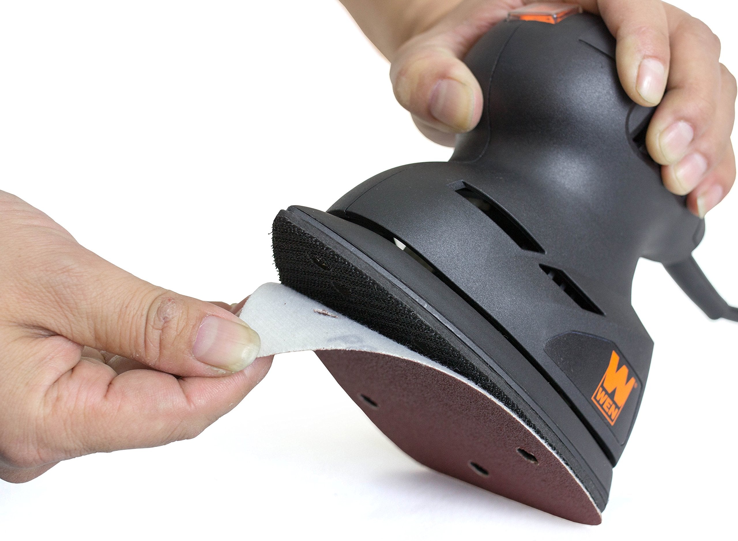 WEN 6301 detailing sander angled tip enables precise corner detail