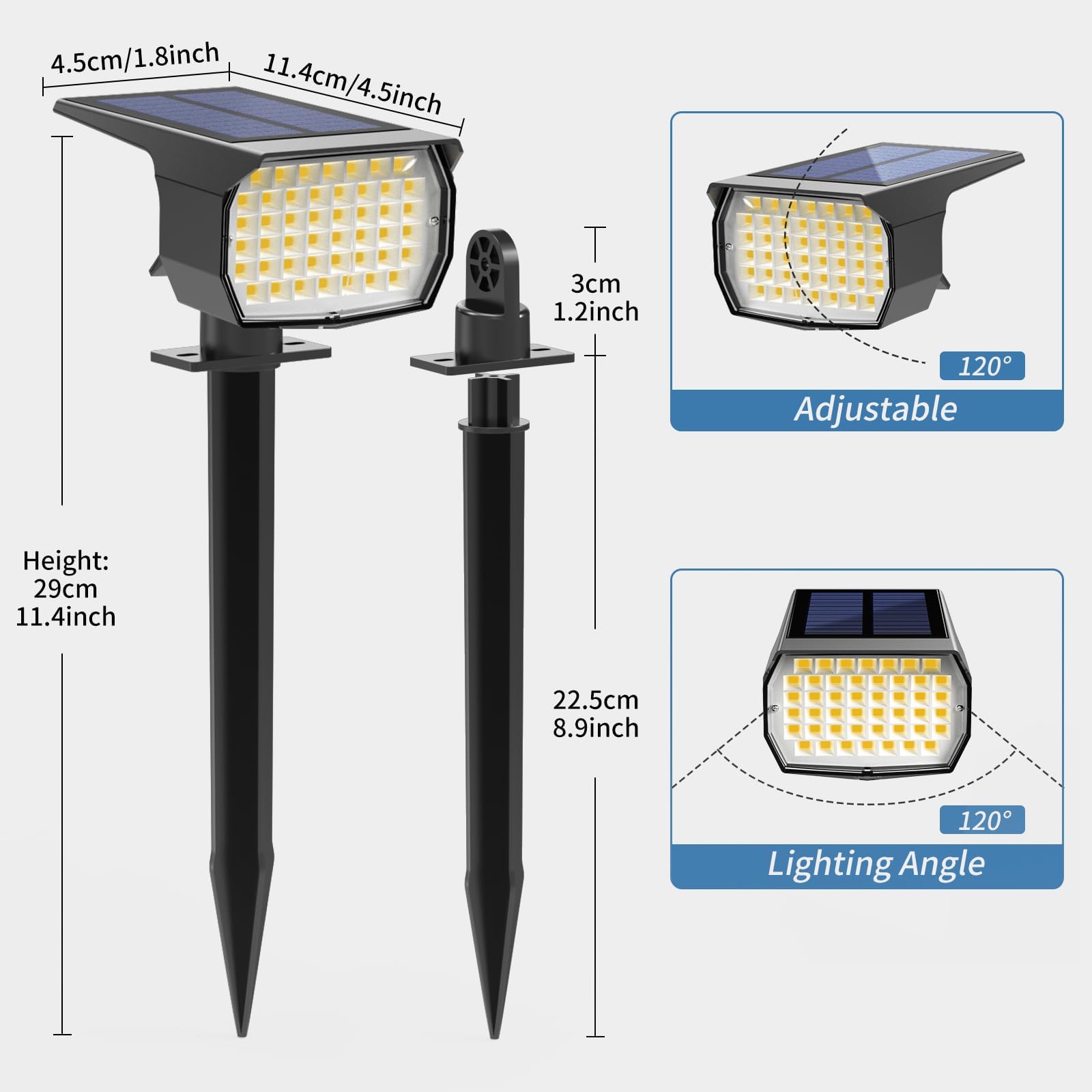 WENATY 12-pack solar spotlights for landscape lighting