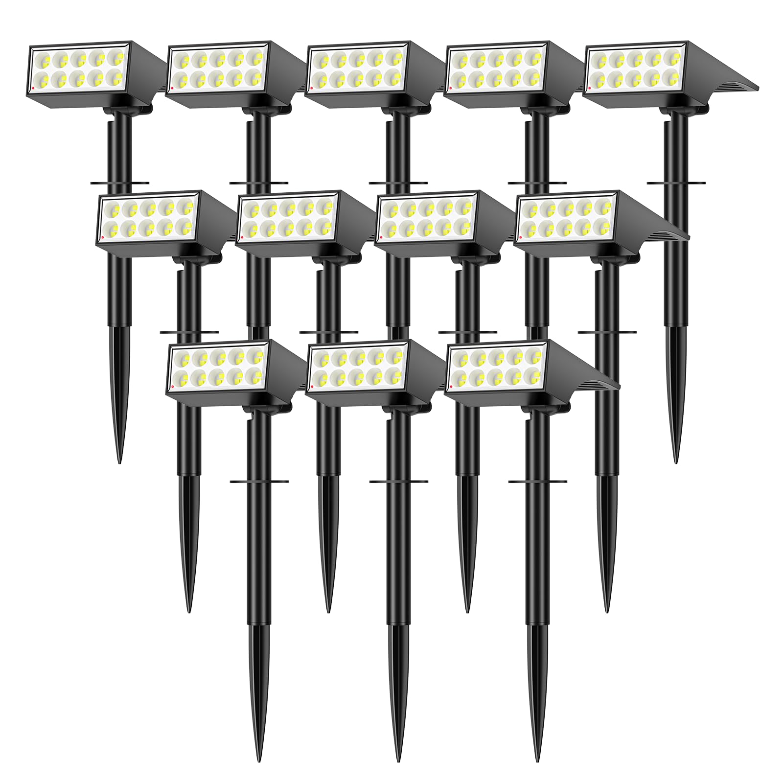 WENATY solar spot light outdoor waterproof front view for reliable yard illumination.