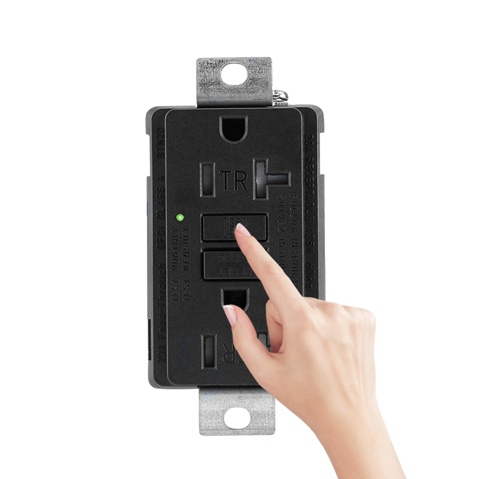 WENGART GFCI outlet designed without output terminals for streamlined use.
