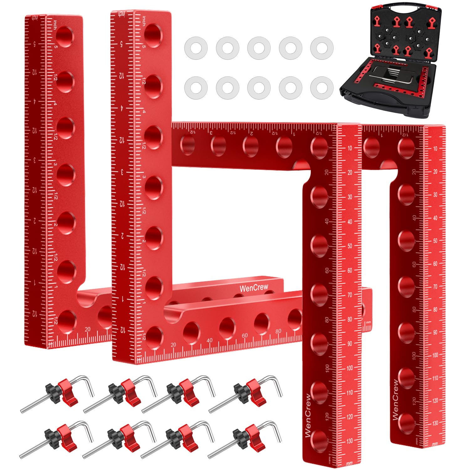 WenCrew 4pc 90-degree corner clamps hold frames securely during setup
