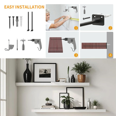 Wengus DIY wood shelf installation with hidden supports