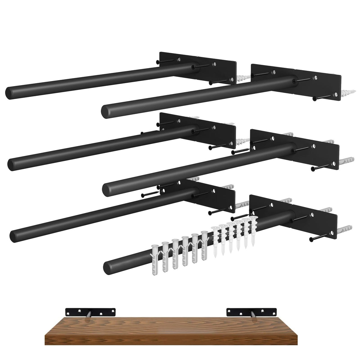 Wengus 12-inch hidden floating shelf brackets for a seamless wall shelf