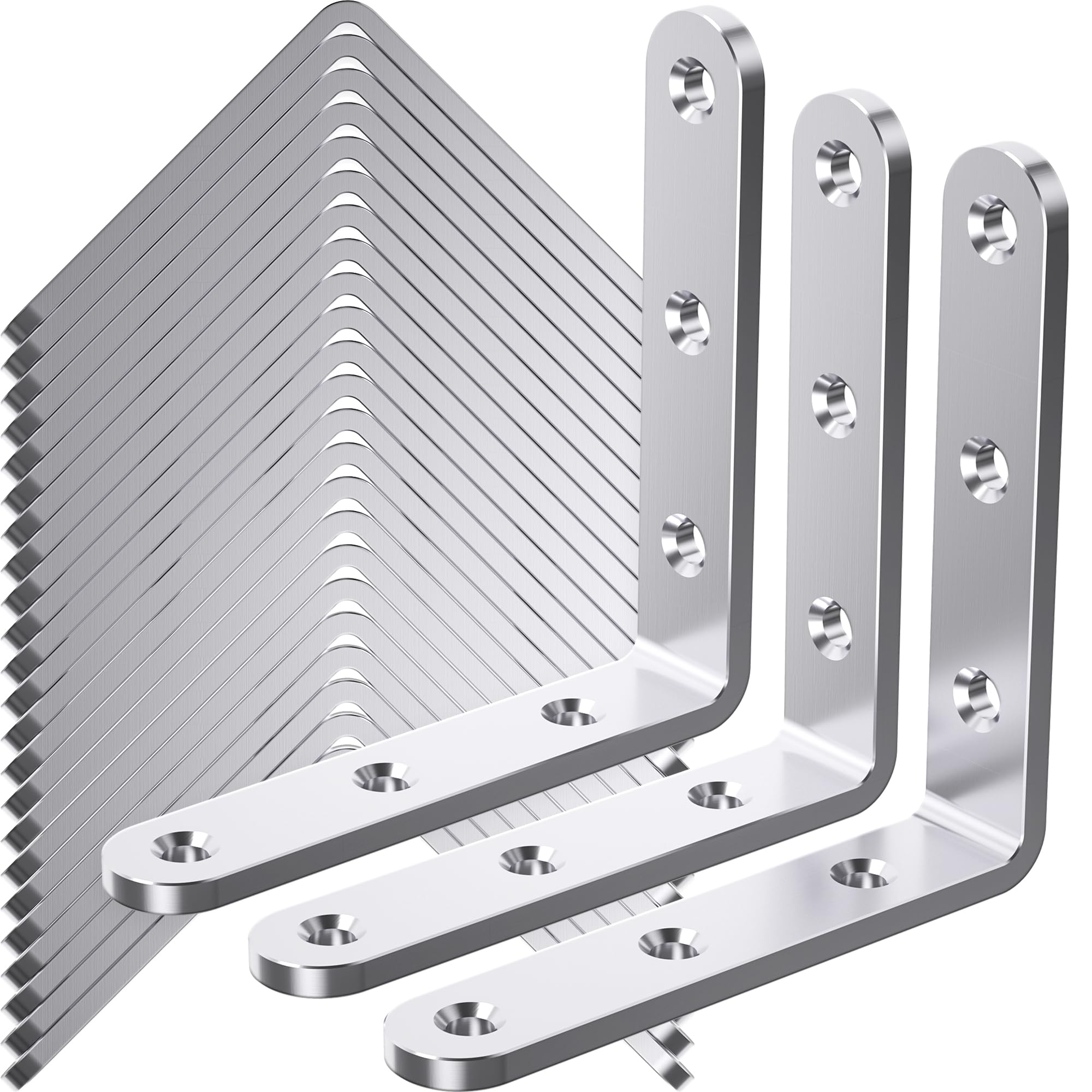 WENQUIT 25Pcs angle brackets 4x4 for sturdy shelf reinforcement