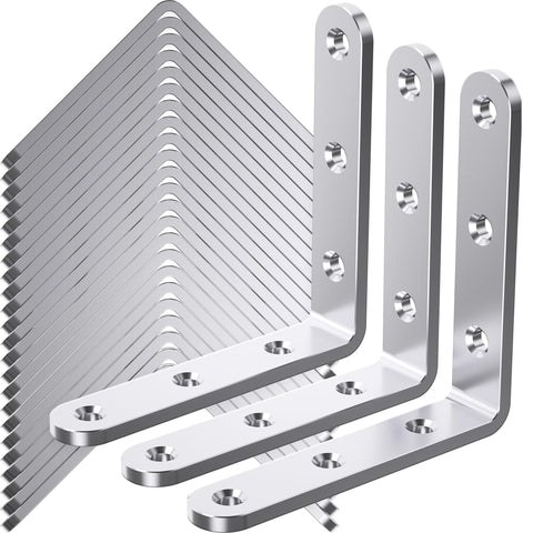 WENQUIT 25Pcs angle brackets 4x4 for sturdy shelf reinforcement