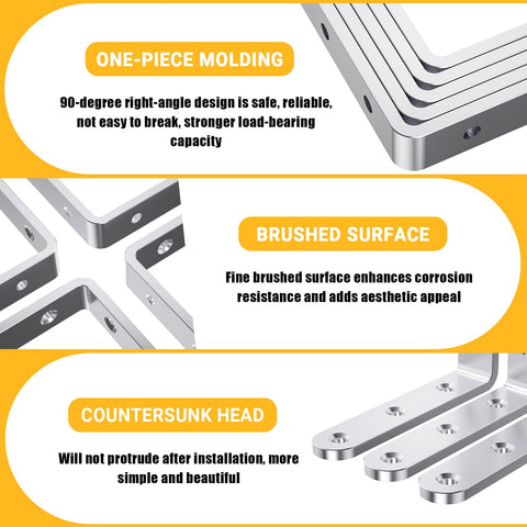 WENQUIT brushed finish angle bracket with rust resistance and sleek look.