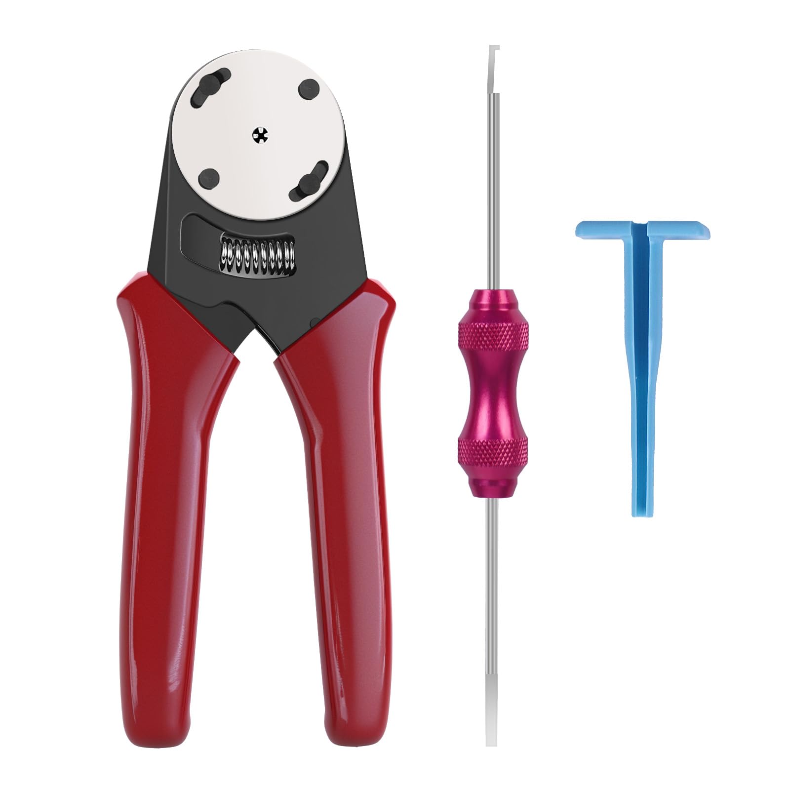 WENXJFF Deutsch closed-barrel crimper for precise 4-indent crimps.