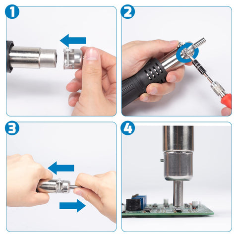 WEP 8858-V three-nozzle pack shows versatile soldering capabilities.