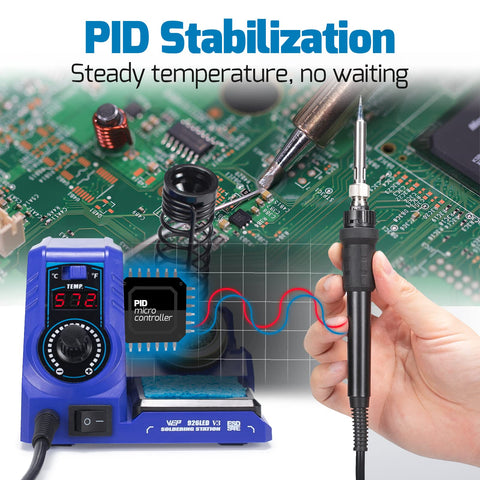 Desoldering pump included with WEP 926LED V3 for easy removal