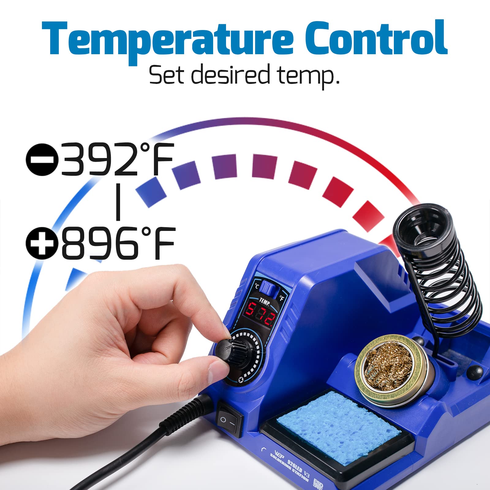 Digital display and temperature control on WEP 926LED V3 for stable joints