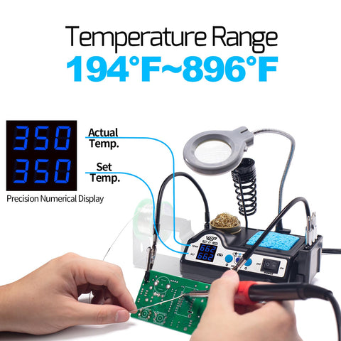 WEP 927-IV dual digital display shows set and actual temperatures clearly.