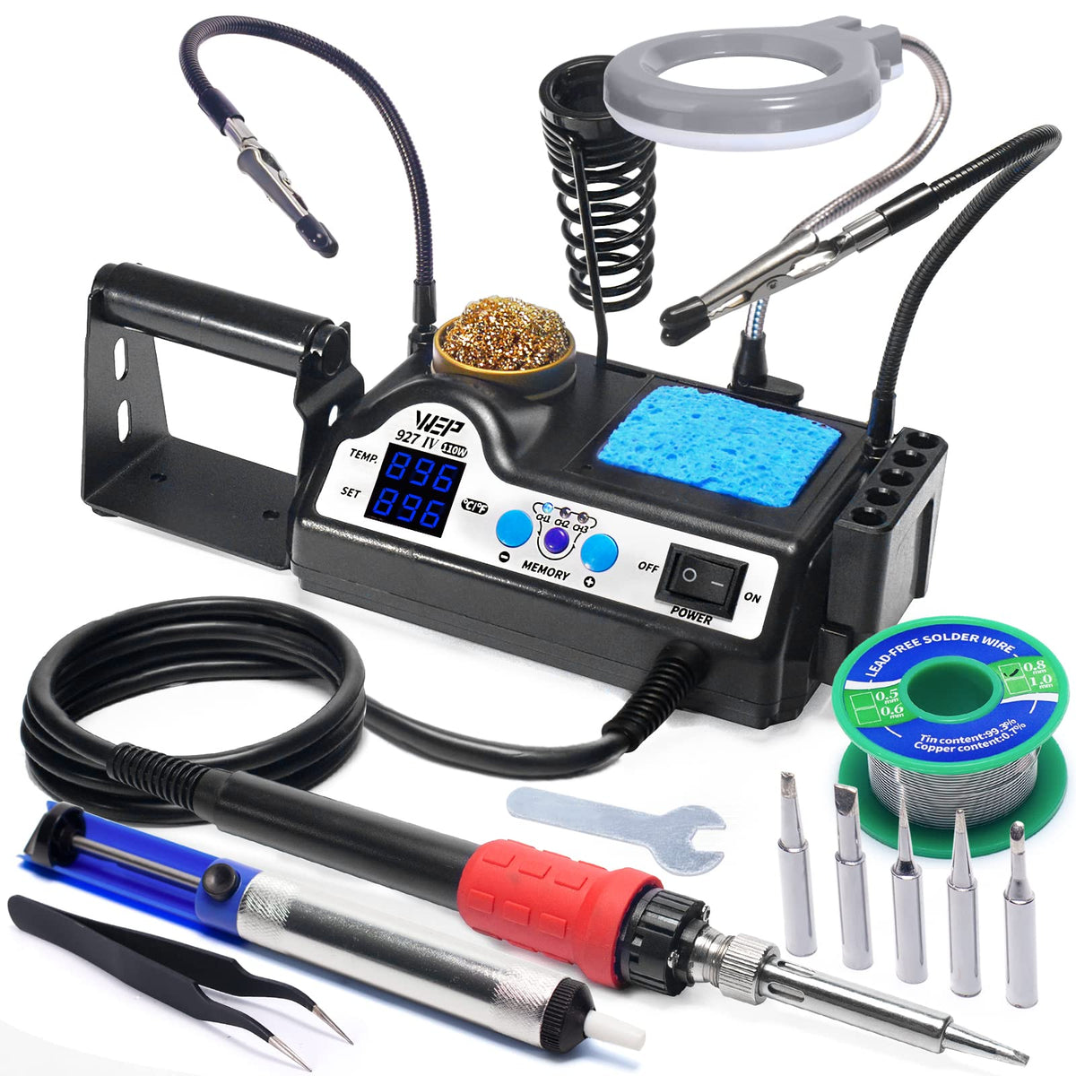 WEP 927-IV soldering station front view showing compact, space-saving design.
