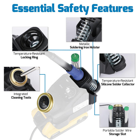 WEP 937D-I solder wire storage keeps accessories organized.