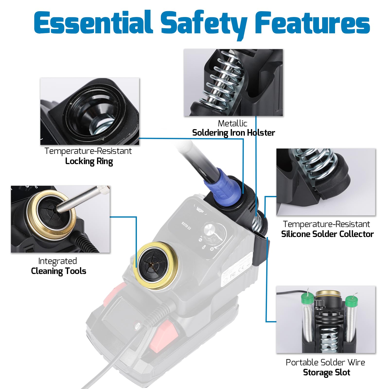 WEP 937D-I temperature control covers 392℉–896℉ for versatile tasks.
