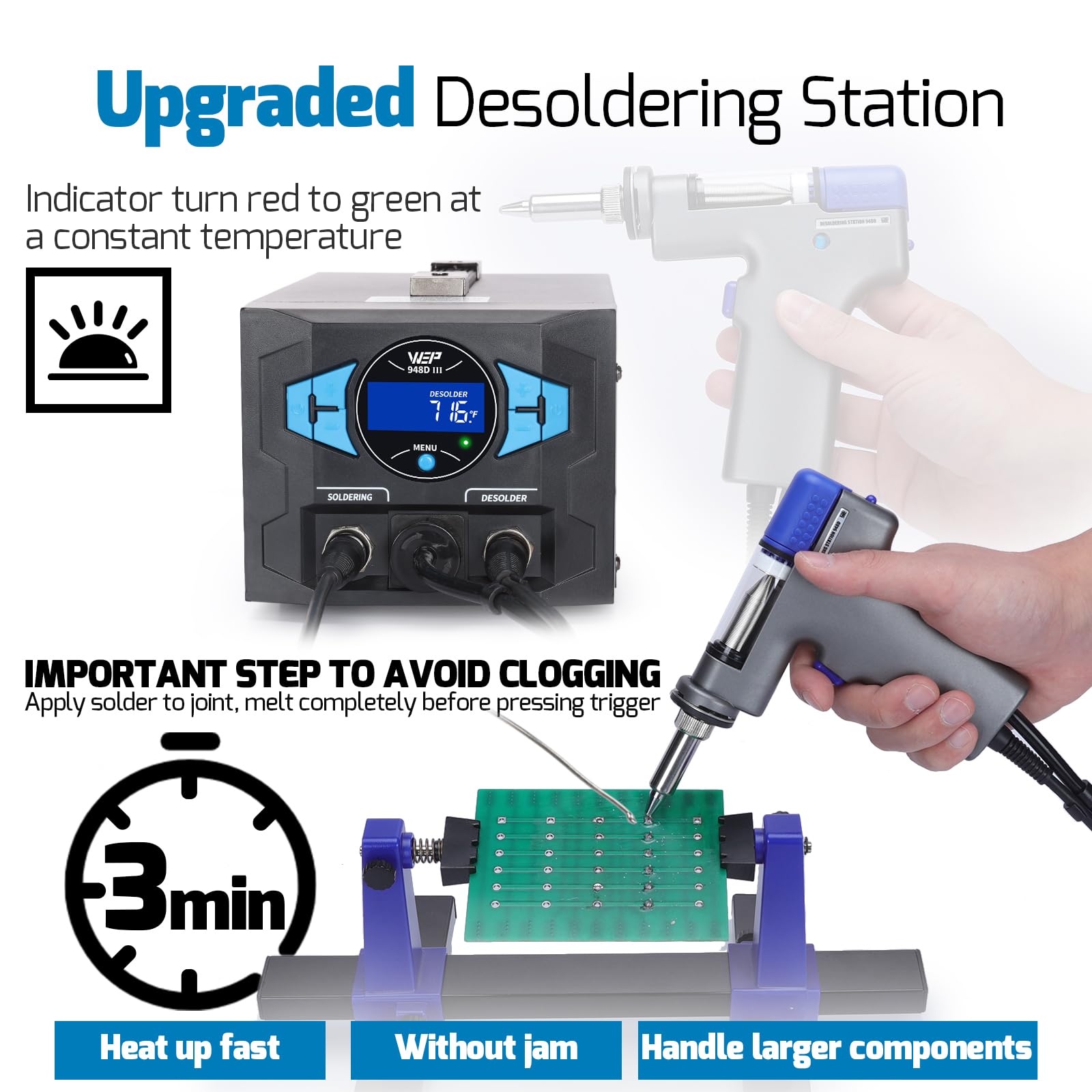 WEP 948D III accessory set provides varied tips and nozzles for versatility.