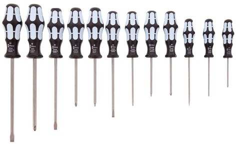 Wera 3334/12 stainless screwdriver set full view shows durable blades for varied tasks.