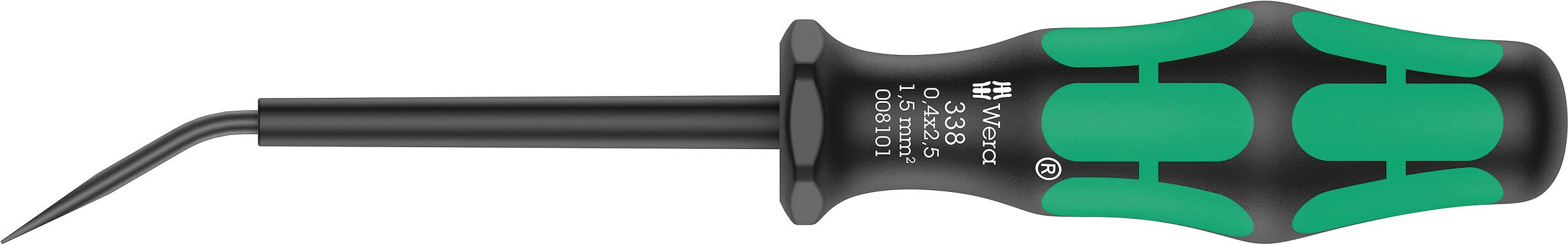 Wera 338 actuation tool for terminal block close-up, precise adjustment and durable performance.