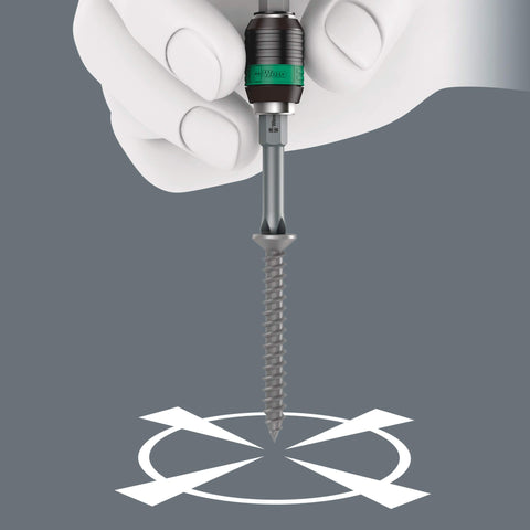 Wera 416 RA T-Handle bitholding screwdriver retention feature in action
