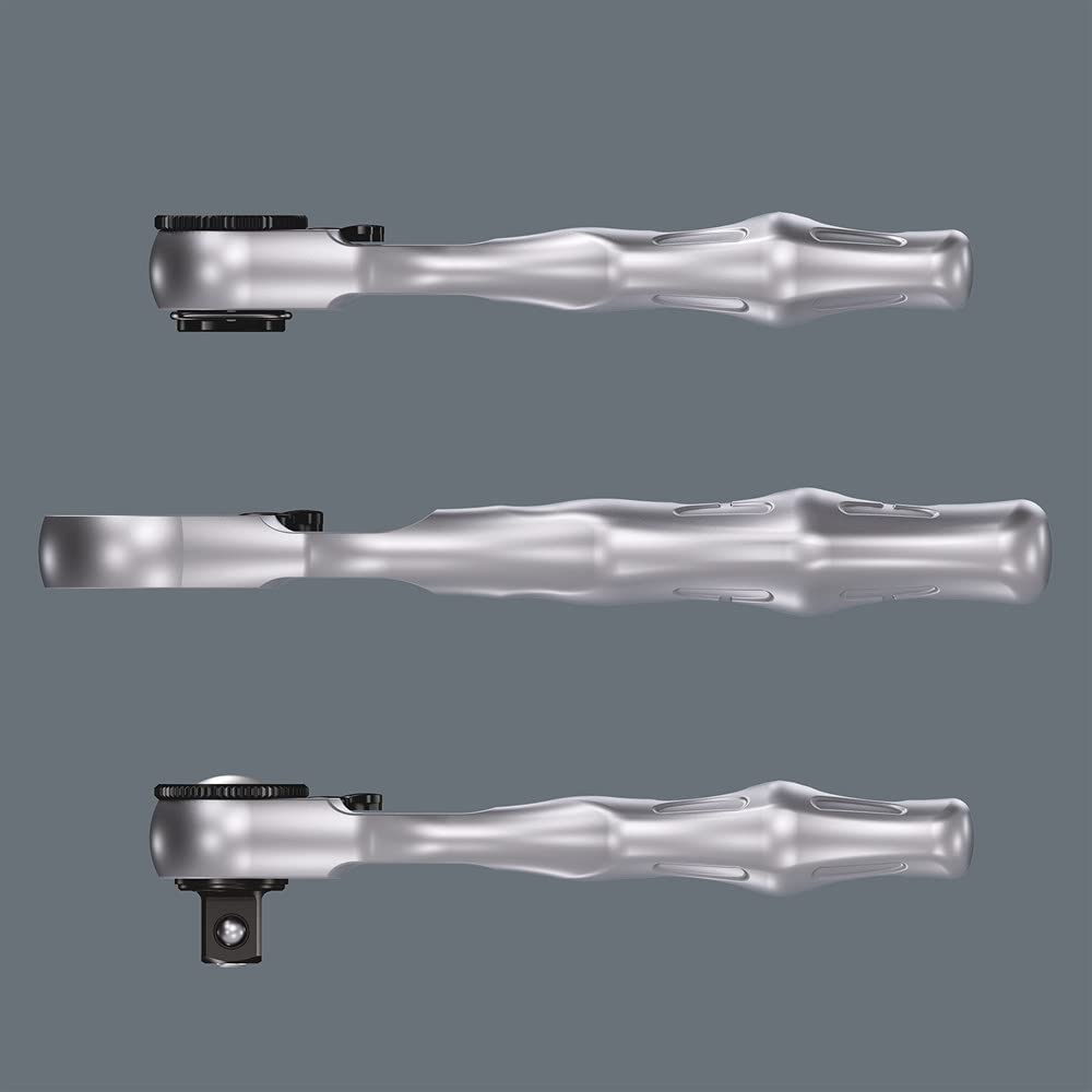 Kraftform ergonomic handle on Wera ratchet for comfortable grip