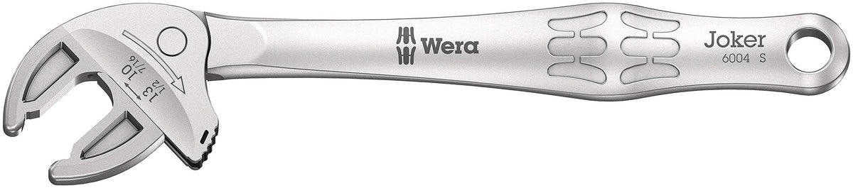 Wera 6004 Joker S with adjustable 10-13mm grip for versatile fastener work.