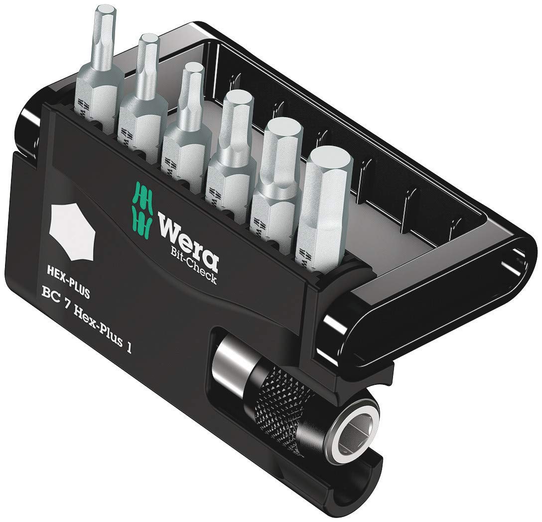 Wera 8040-6 Hex-Plus bits in a compact bit-check for organized storage.