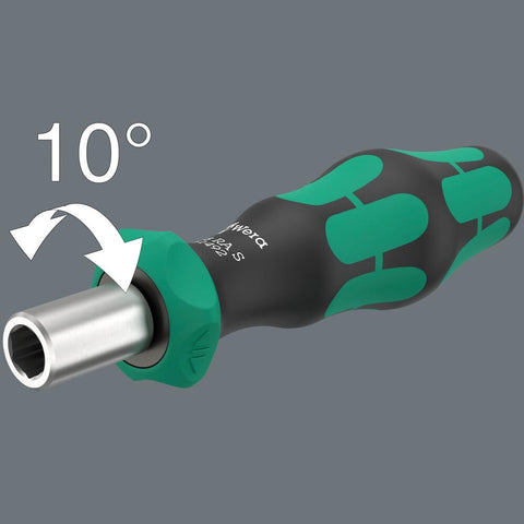 Wera 838 RA S BitHold screwdriver with 1-4 inch hex drive in focus.