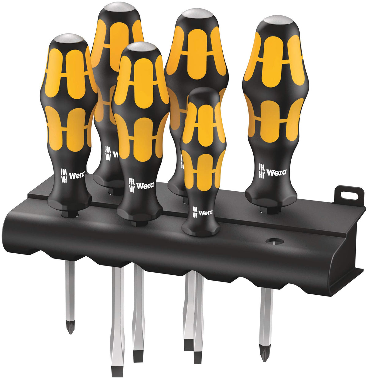 Wera 932/6 rack set full view shows organized toolkit for quick access