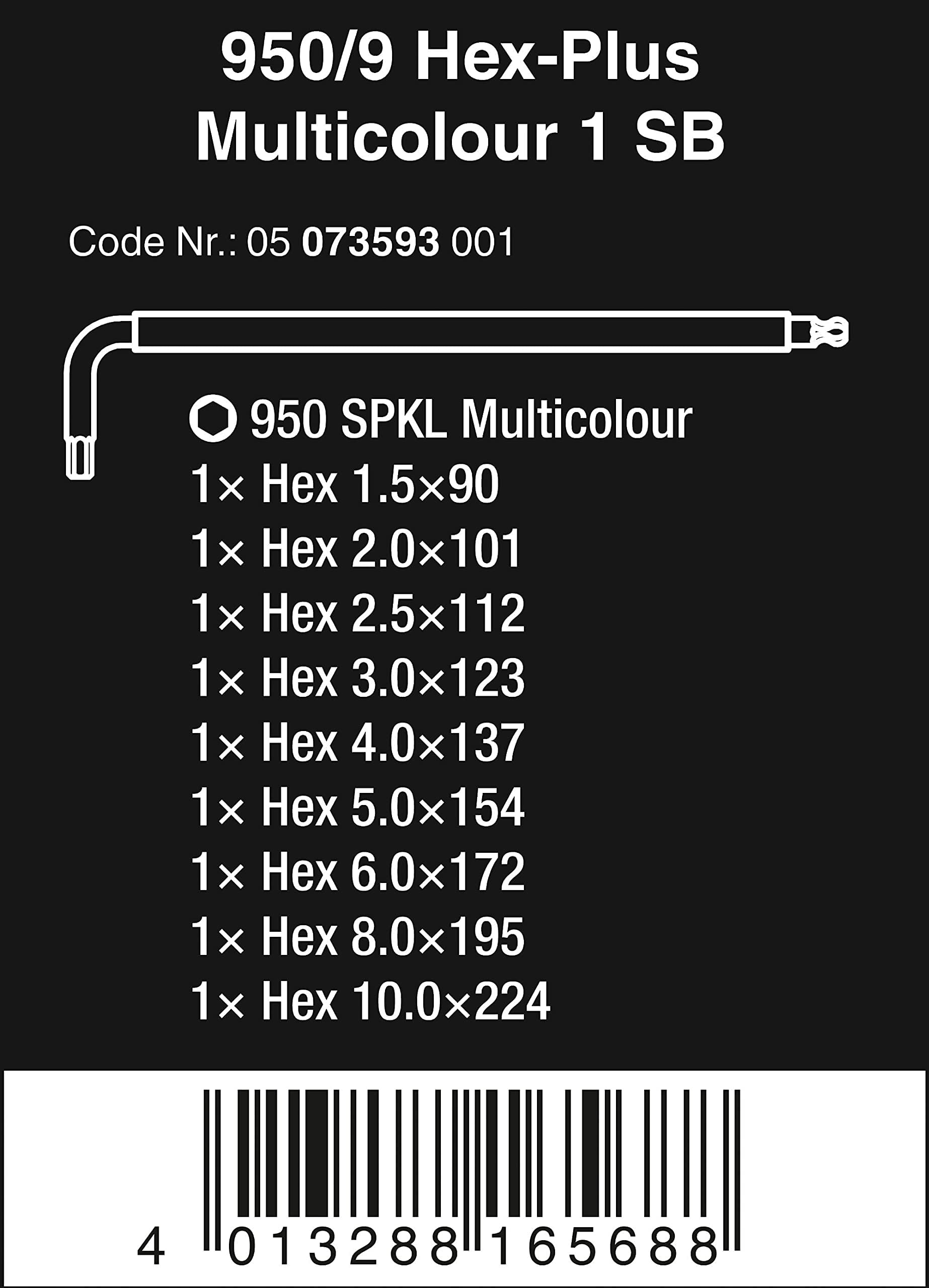 Wera 950 SPKL/9 SM N SB long-arm hex key set in use reaching a recessed bolt