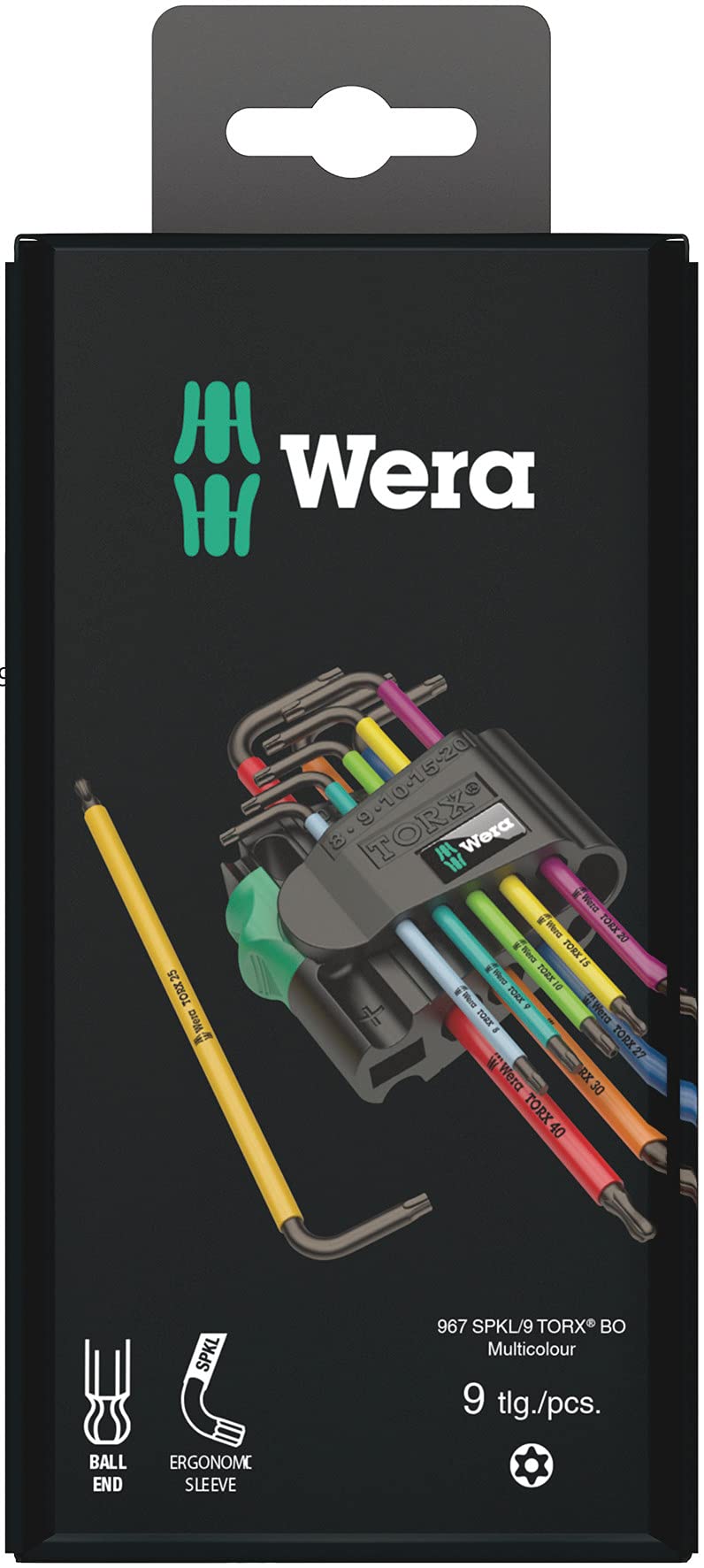 Wera 967 SPKL/9 TX L-Key Set case closeup for portable on-site adjustments.