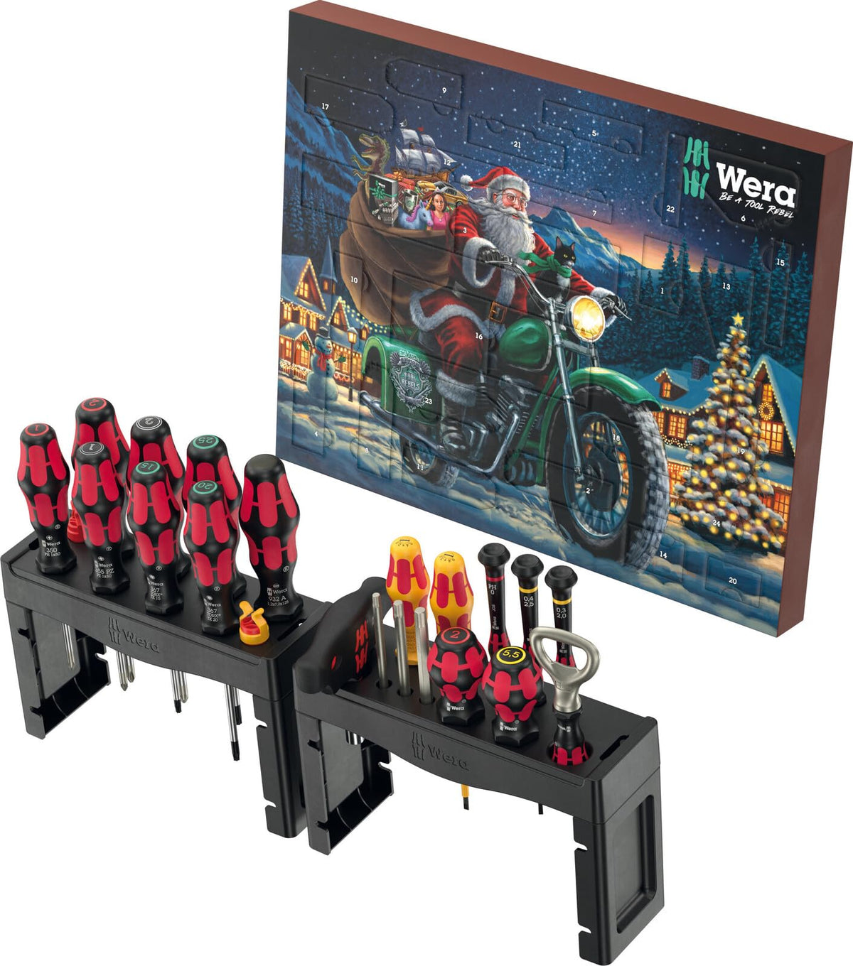 Wera Advent Calendar 2025 front view shows an organized tool assortment for DIY ideas.