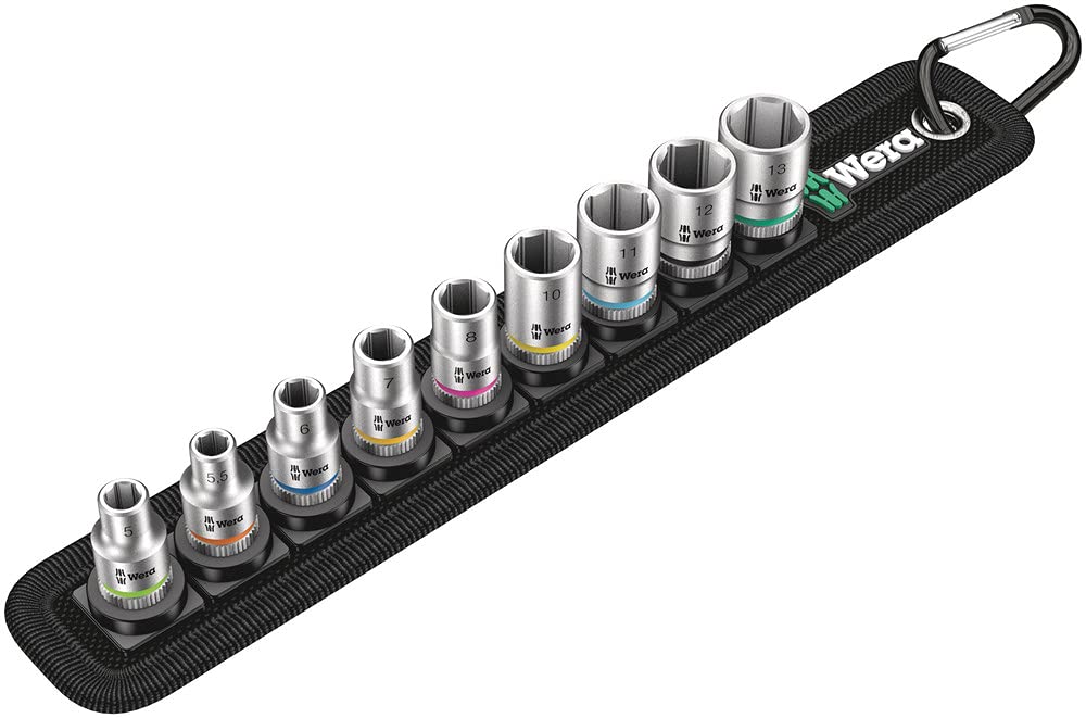 Wera Belt 4 socket set with 1/4 drive for quick, portable access.