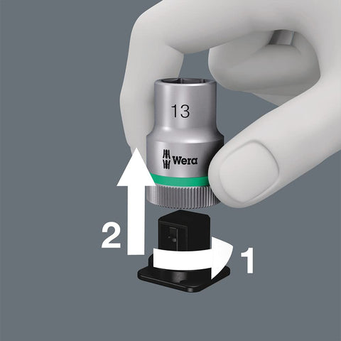 Wera Belt 4 socket set belt clip design keeps placement secure.