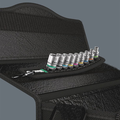 Wera Belt 4 socket set compact storage reduces clutter on site.