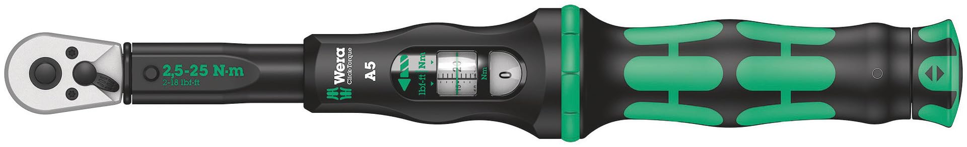 Wera Click-Torque A5 side view showing compact, robust design for precision.