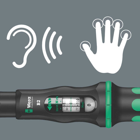 Wera Click-Torque B2 audible and tactile feedback confirms setting.