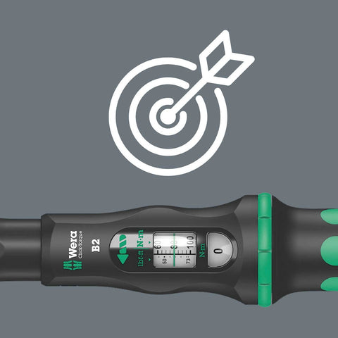 Wera Click-Torque B2 clockwise torque-control for right-handed operation.