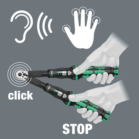 Wera Click-Torque B2 20-100 Nm scale supports quick checks.